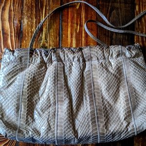 Real snakeskin hand bag taupe color